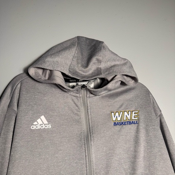 Adidas WNE Basketball unisex Gray Full Zip hoodie two front pockets - Picture 3 of 14